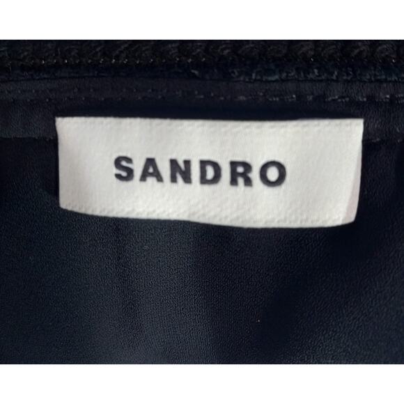 Sandro Knit Maxi Black Long Sleeve Dress Size XL - NWT - Picture 4 of 5